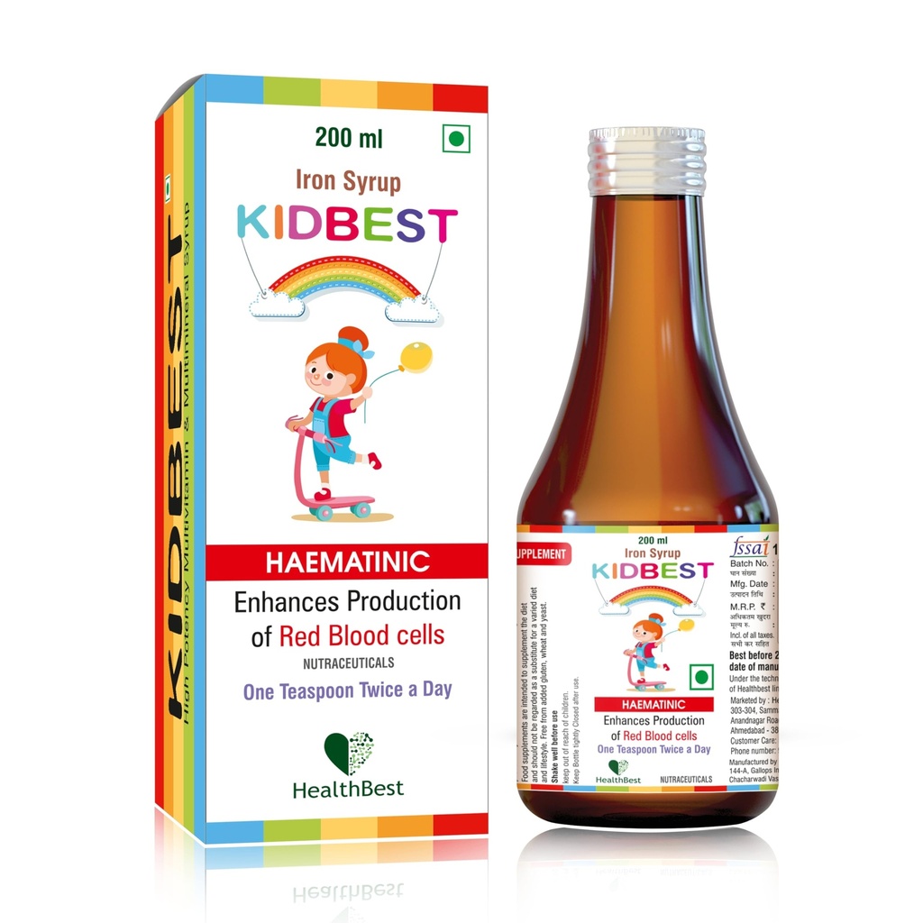 Syrup di ferro liquido per i bambini – tripla azione con acido folico e zinco – potenzia l'emoglobina, l'appetito e l'immunità – nessun gusto metallico – 200ml supplemento liquido, sicuro ed efficace