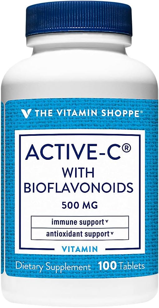 La vitamina Shoppe Active-C con Bioflavonoidi, Supporta l'immunità, la salute vascolare, l'antiossidante, 500 MG (100 compresse)
