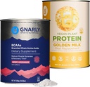 Gnarly Nutrition Latte d'oro Vegan Protein Powder BCAAs Berry Lemonade (10.58oz)