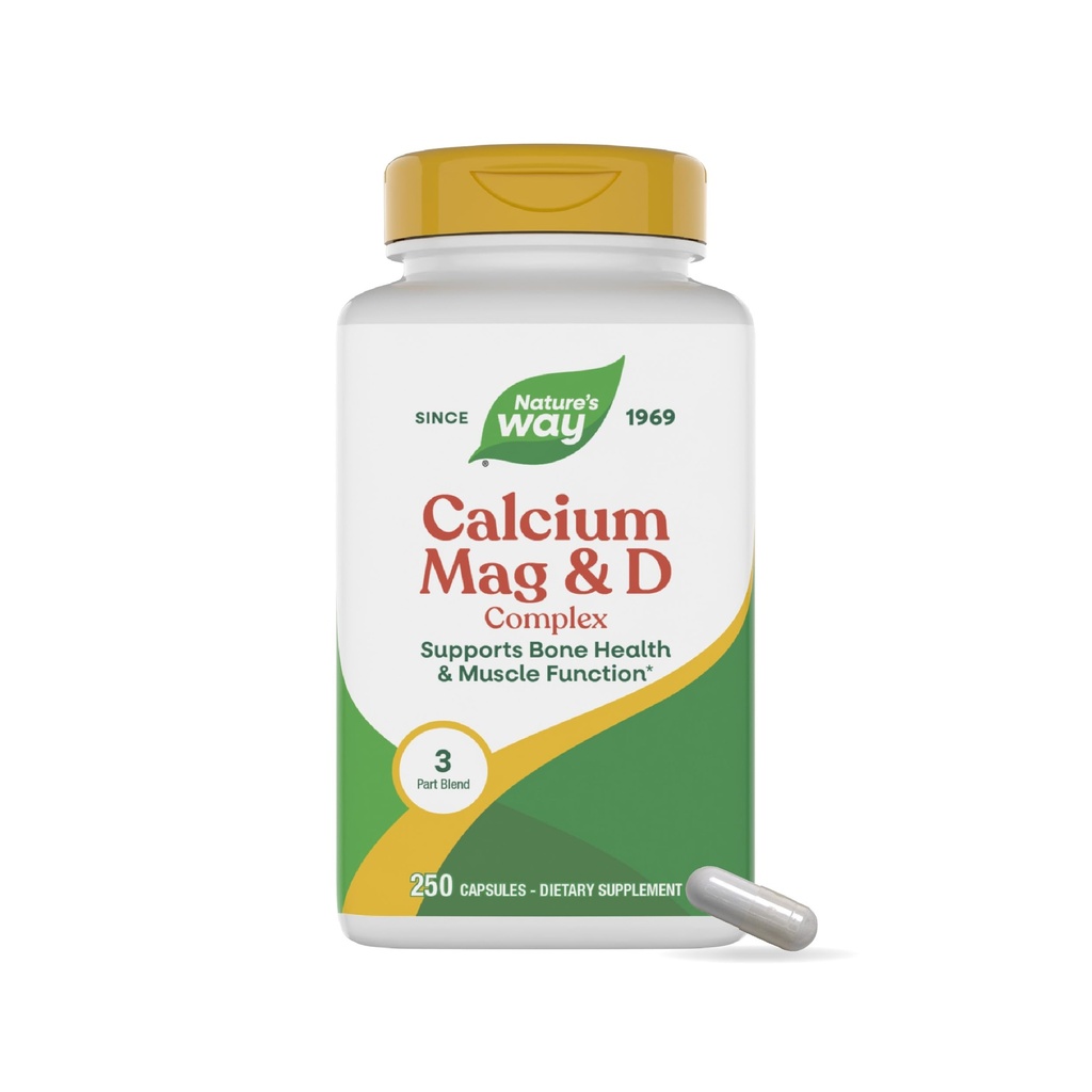 Via della natura Calcio Magnesio & Vitamina D3 Complesso, Bones & denti sani, Funzione muscolare e Rilassamento*, Senza glutine, 250 capsule (Packaging May Vary)