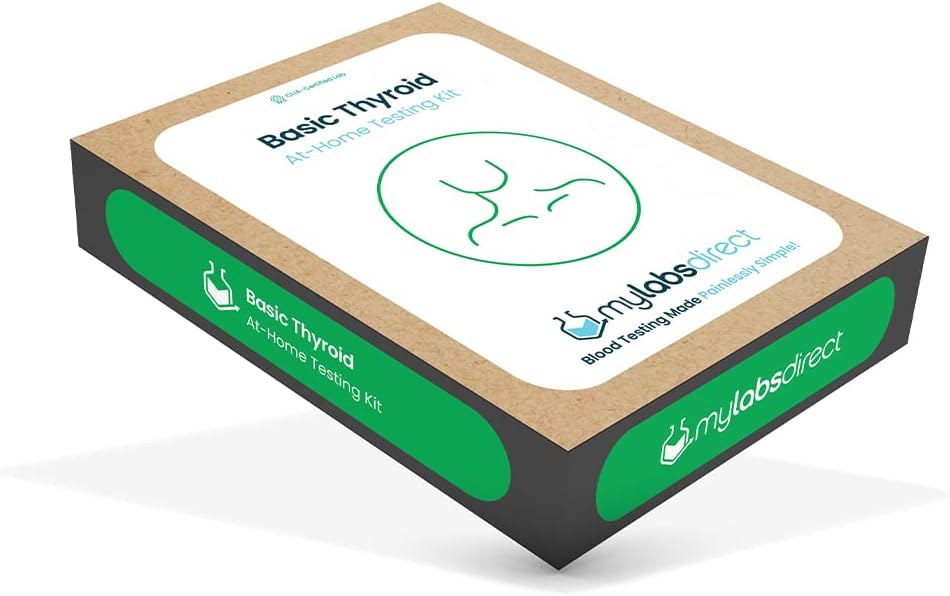 Tiroide di base a-Home Test Kit | Scopri l'ipertiroidismo o l'ipotiroidismo | Misura TSH, Free T3, Free T4 | CLIA Certificato Metabolismo - Livelli di energia - Gestione del peso | a Home Collection