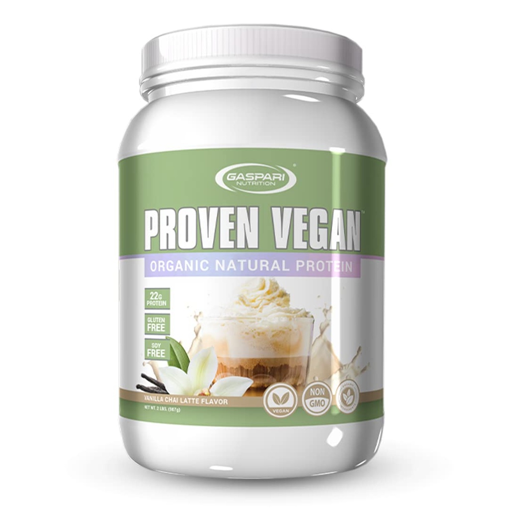 Gaspari Nutrition Prove Vegan Protein, Proteine Naturali Organiche, Gluten Free, Soy Free, NON OGM (2lbs, Vanilla Chai Latte)
