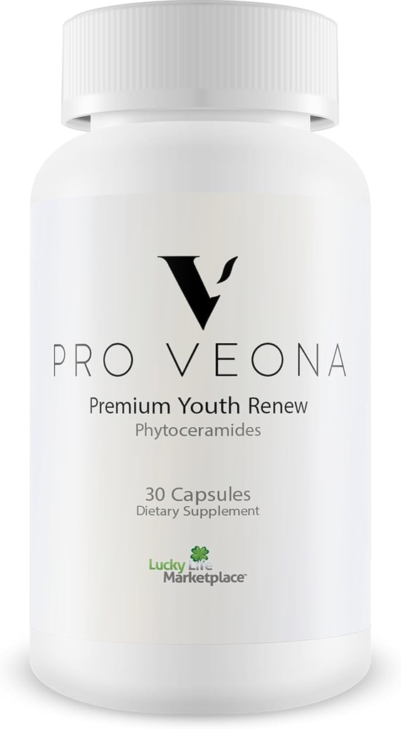 Pro Veona Phytoceramides - Premium Phytoceramides Supplemento con vitamine essenziali - Support Younger Looking Healthy Skin - Aiuta a ridurre la pelle secca e migliorare l'idratazione - Promuovi la produzione di collagene