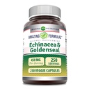 Incredibile Formulas Echinacea con supplemento Goldenseal | 450 Mg | Capsule Veggie | Non-GMO | Gluten Free | Made in USA (1 Pack, 250 Count)