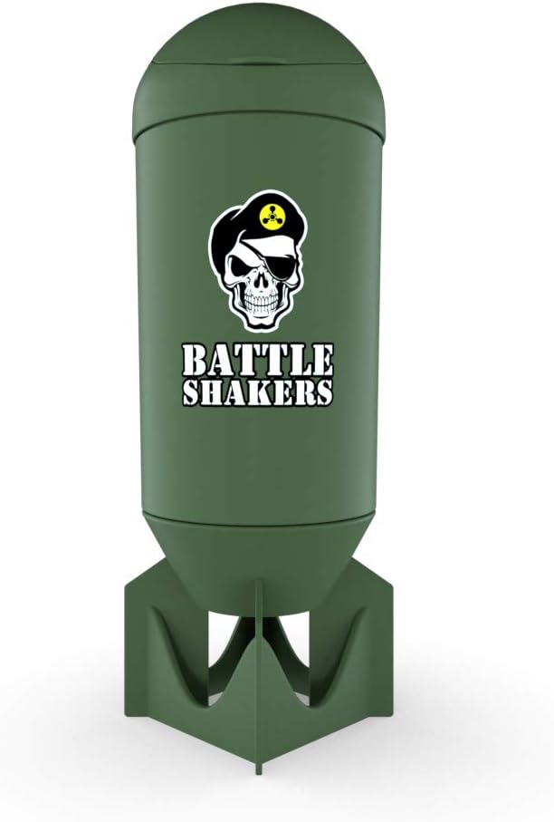Battle Shakers Bomb | Bottiglia di Shaker a tema militare | Leak-Proof Protein Cup con scompartimento di stoccaggio | Polvere di proteine miste & More | Durevole & Lavastoviglie Sicuro | 20 Oz