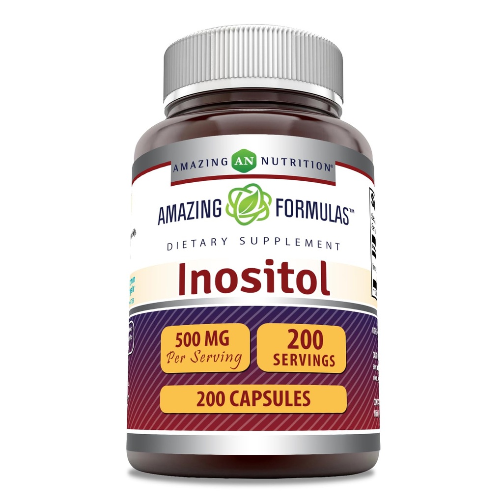 Incredibile formula Inositol 500 mg 200 capsule Supplemento | Vitamina B8 | Non OGM | Gluten Free | Made in USA