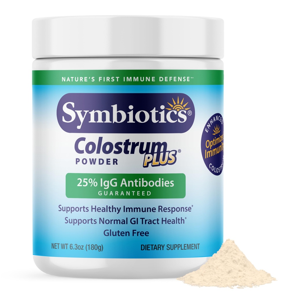 Symbiotics Colostrum Plus Polvere supplemento per il supporto immunità, 6.3 once (180 g)