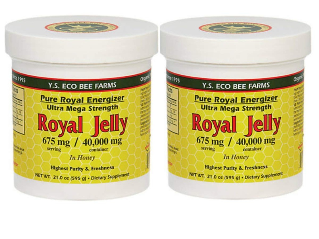 Y.S. Eco Bee Farms, (2 Pack) Royal Jelly, in miele, 675 mg, 1.3 lbs (595 g)
