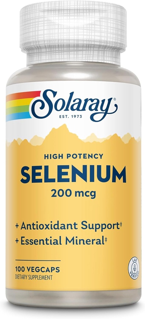 Solaray Selenium 200 Mcg ad alta potenza, 100 Ct