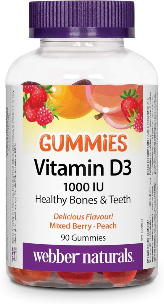 Webber naturali Natruals Vitamina D3, 1000 Iu 90 Conte