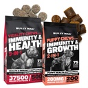 Bully Max Vitality Dog Chews e Puppy Soft Chews Bundle per il supporto totale con vitamine giornaliere per i cuccioli e i cani adulti – Compreso Immune, Joint, Skin, Coat, Digestion e supporto allo sviluppo
