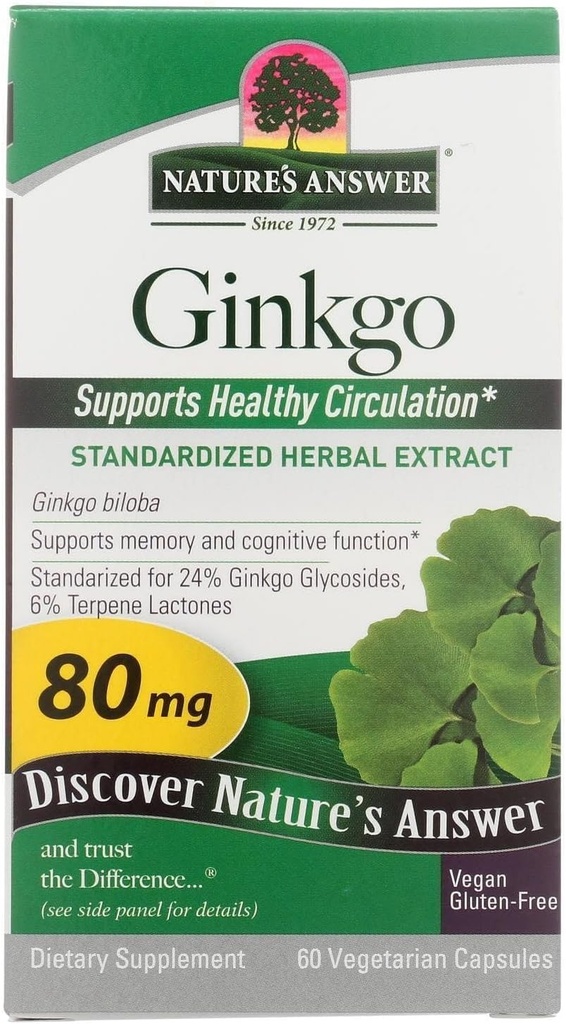 Risposta della natura Ginkgo Leaf Capsule Vegetariani, 60-Paesi