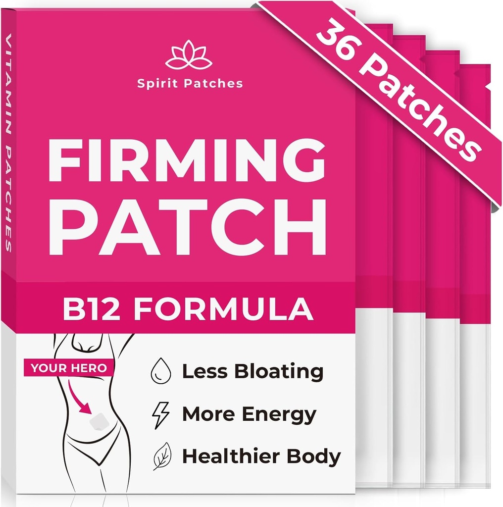 Patch B12 (Pack of 36) - Patch di vitamina naturale al 100% per le donne, supporto energetico e corpo, Patch trasparenti autoadesivi - Formula potenziata