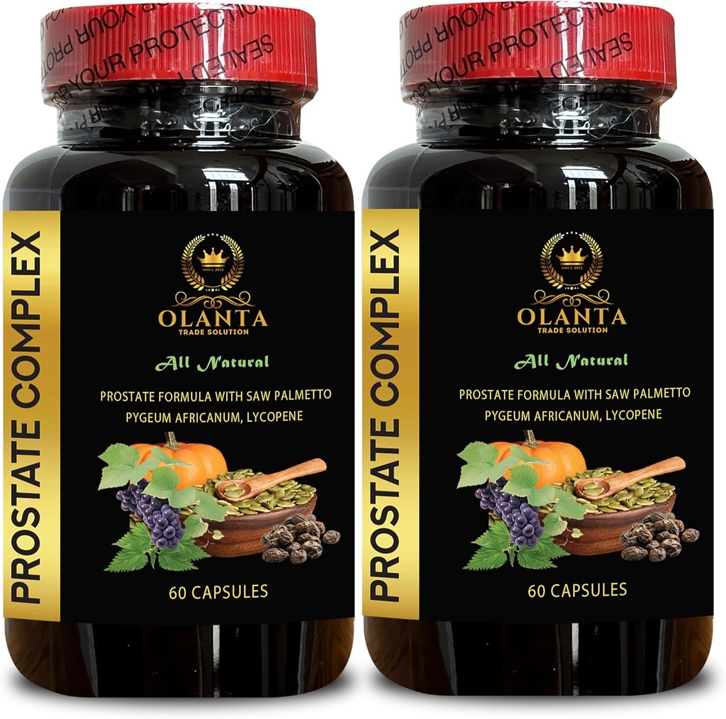 Complesso Prostatico Tutto Naturale - Fine Nighttime Viaggi da bagno, Prostate Vitamine sane, Supporta Tratto urinario sano Funzione per gli uomini - 2 bottiglie 120 capsule