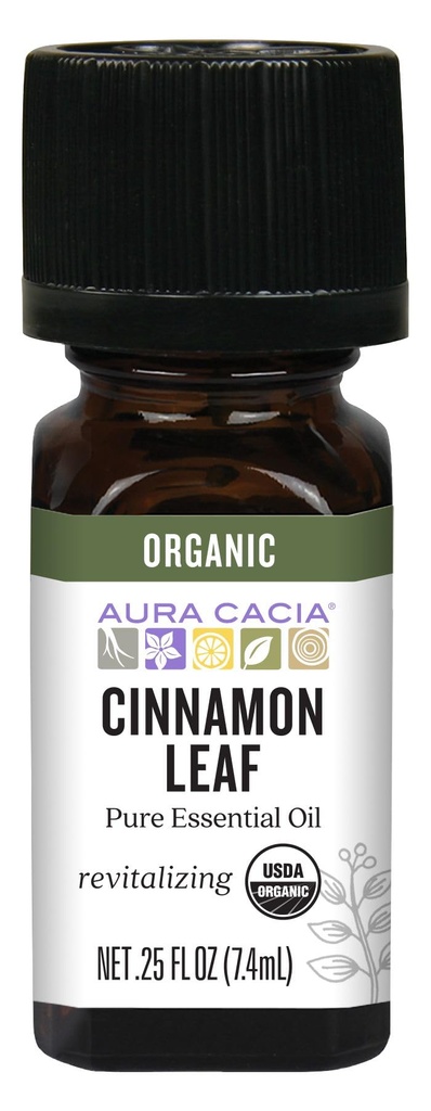 Aura Cacia Organic Cinnamon Foglia Olio Essenziale, 0.25 Oncia