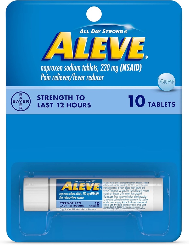 Aleve Pain Reliever/Fever Riduttore Tablet, 220 mg 10 ea (Pack of 3)