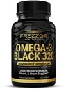 FREZZOR Omega 3 Nero - Green Lipped Mussel olio capsule, Made in Nuova Zelanda, UAF1000+, Joint Care & Relief, Heart & Immune Support, No Fishy Aftertaste, 320 Count (Pack of 1)