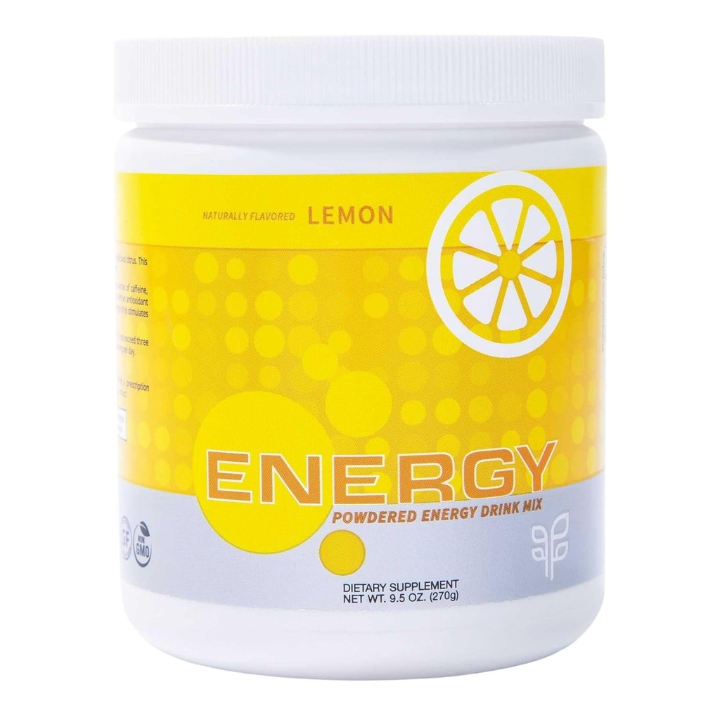 PURE Energy Drink Mix, Zesty Lemon Wheatgrass Organic Juice, Packed with Antioxidants & Essential, Mineral Rich Vitamin A, C, E e B6 Natural Boost & Wellness, Zero Sugar Formula, 270g