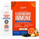 Manna Vitamine Evolved Liposomal Elderberry Immune Packets, Vitamine C, D ecc. - Supporto giornaliero per adulti, bambini - Sugar Free, Estratto di sambuco reale, Syrup, Travel-Friendly, 15 Pack