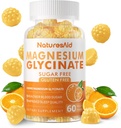 Magnesio Glycinate Gummies 1000mg - Zucchero Gratuito Magnesio Potassio Supplemento con Vitamina D, B6, CoQ10 per Calma Mood & Sleep Support - 60 Orange Gummies -1 Pack