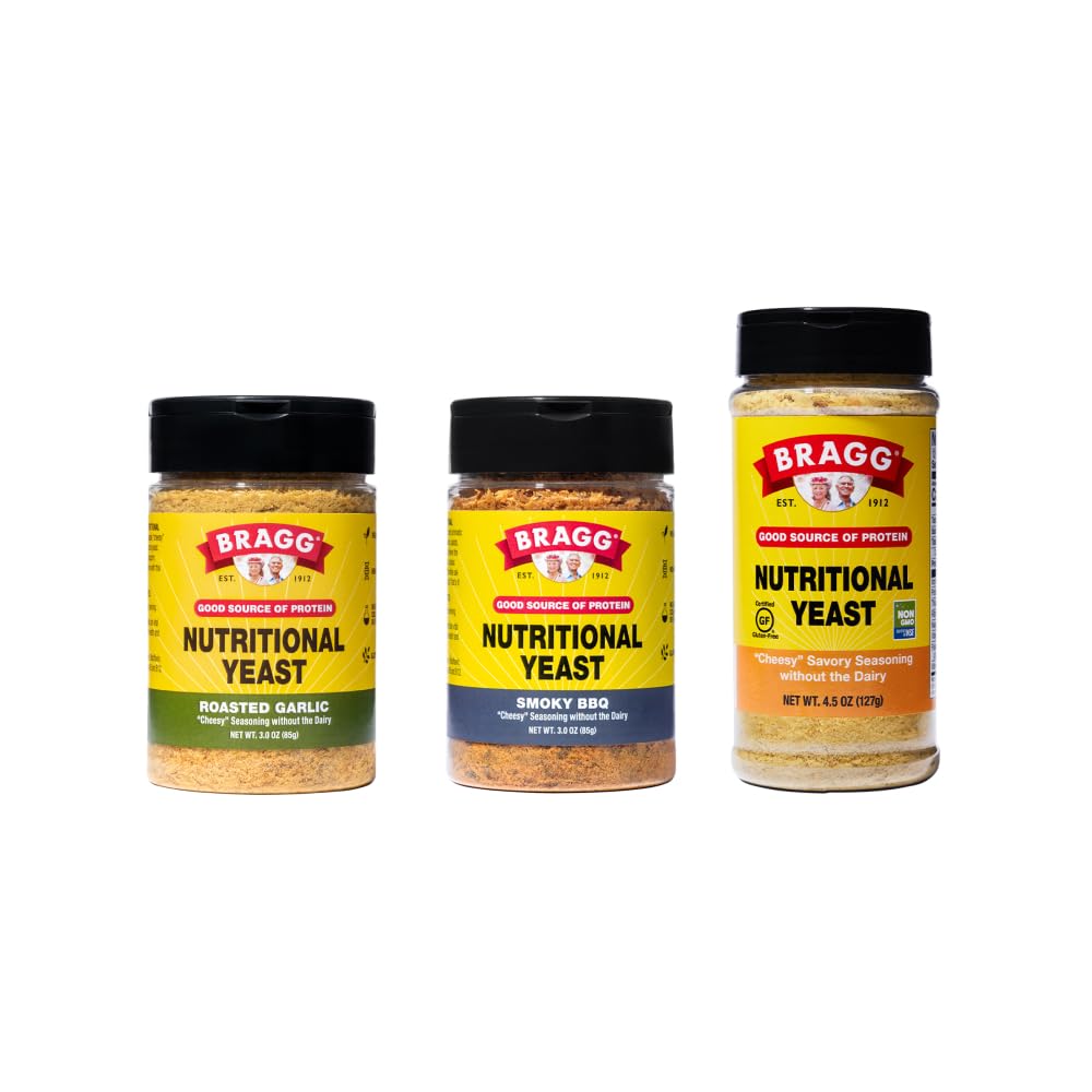 Bragg Premium Nutritional Yeast Flakes - Dairy Free Seasoning - Vegan, Gluten Free – Buona Fonte di Proteine & Vitamine – Nutritious Savory Parmesan Cheese Substitute