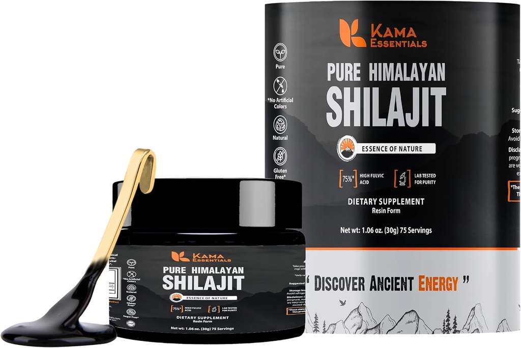 Himalayan Shilajit Resina – 75% acido Fulvico, 85+ minerali – Gold Grade Ayurvedic Supplemento per energia, resistenza e benessere – Lab-Tested – 30g Shilajit per uomini e donne