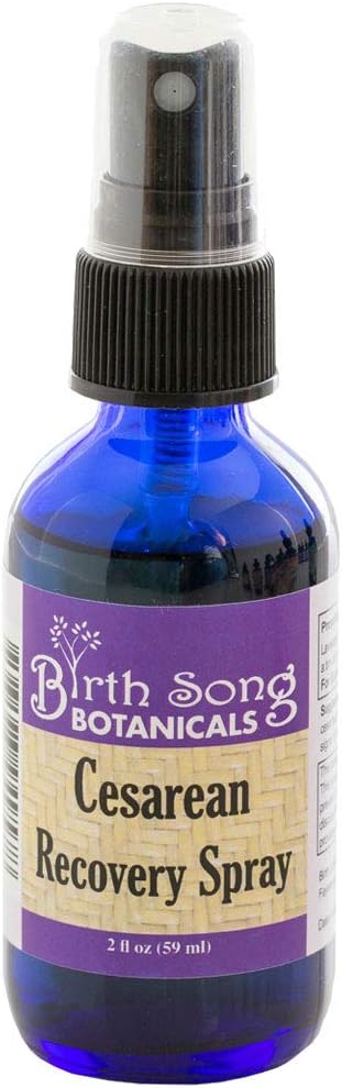 Orto Botanici Canzoni di Nascita Organico Cesarean Recovery Postpartum Spray, Perineal Spray, Guarigione per Post Partum Cura e Recupero, Un Essenziale per Lavoro, Childbirth e Consegna, Bottiglia di 2oz