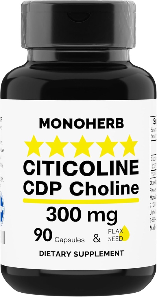 MONOHERB Citicoline CDP Choline 300 mg per capsula - 90 capsule vegetariane
