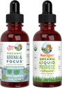 MaryRuth Organics Probiotic Supplemento per Donne Uomo Bambini & Adrenal Health & Focus Supplemento, 2-Pack Bundle, Digestivo & Gut Health, Cortisol Health, Stress Relief, Focus Nootropic Brain Supplement