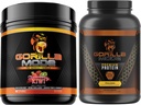 Gorilla Mind Pre Workout (Strawberry Kiwi) + Premium Whey Protein (Chocolate) - Stack completo per il rifornimento dei risultati massimi