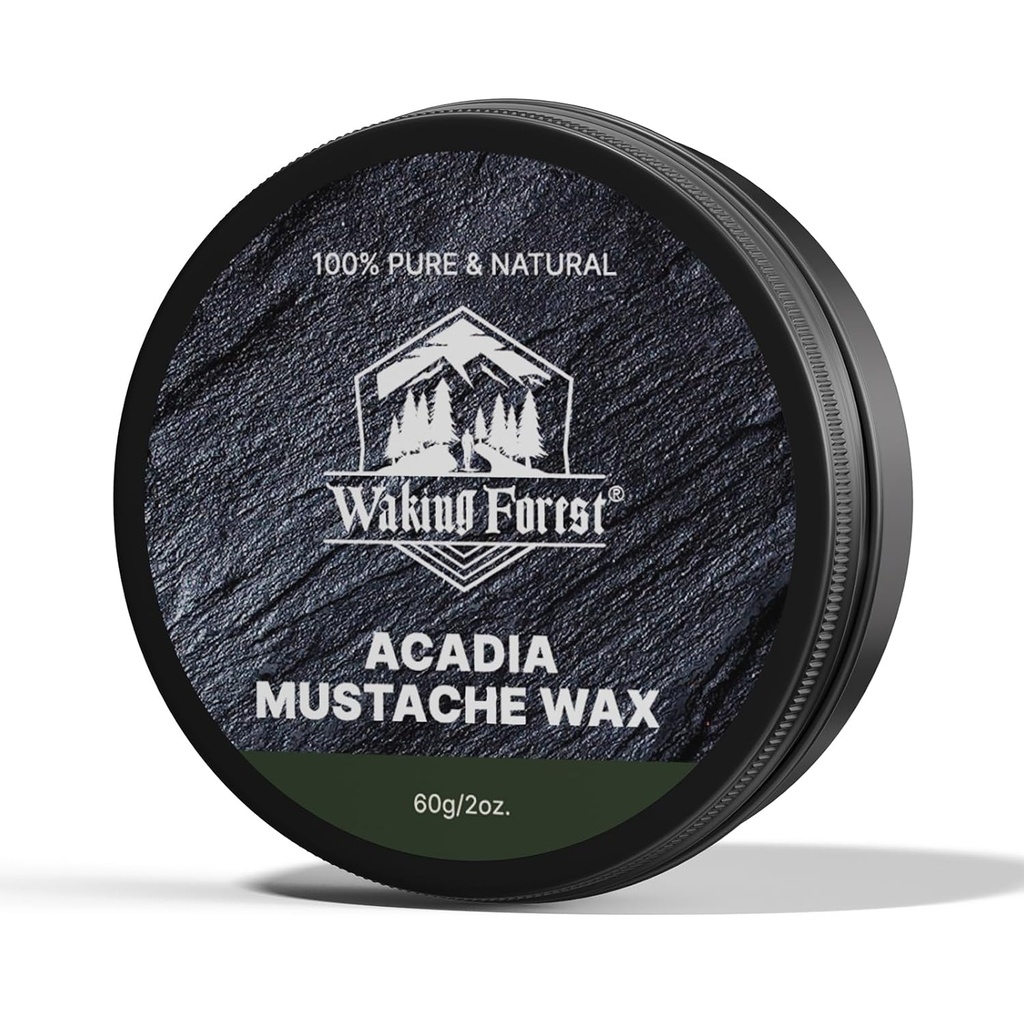 Waking Forest Mustache Wax for Men Strong Hold moustache cera treno Tame & Style Sandalwood Beard Wax per gli uomini Tutti gli ingredienti naturali 2oz, 1 confezione