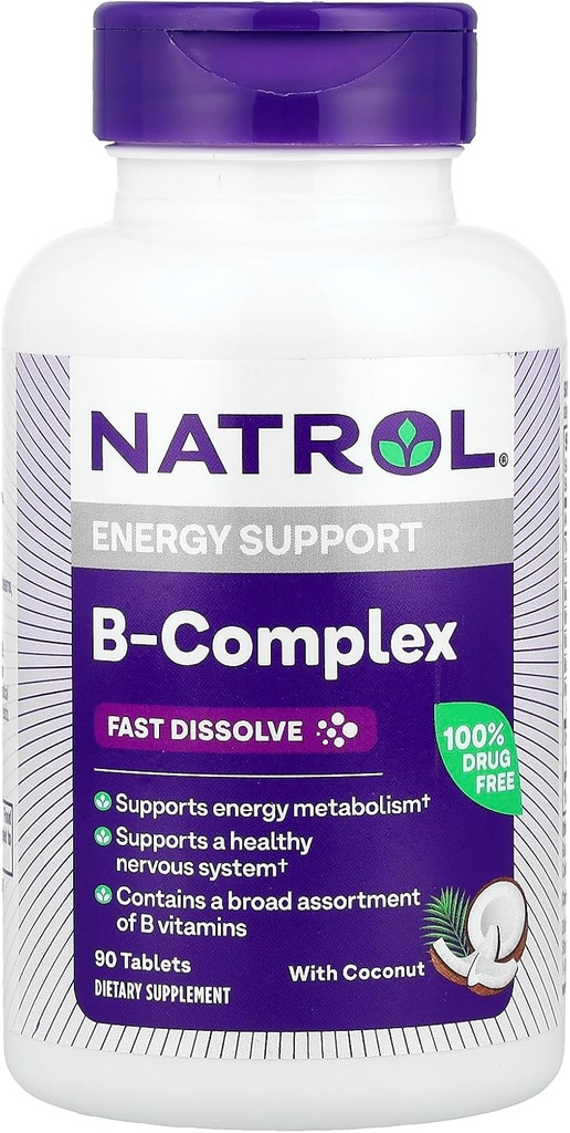 Natrol B-Complex, Fast Dissolve, Coconut, 90 compresse