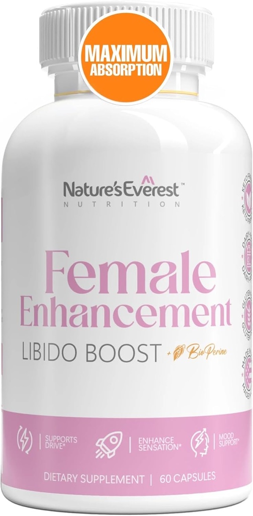 Booster Libido femminile per le donne – Fast-Acting with Horny Goat Weed, Maca Root & Ashwagandha | Aumentare la passione, la sensibilità e il desiderio, Ridurre la secchezza - 60 Caps