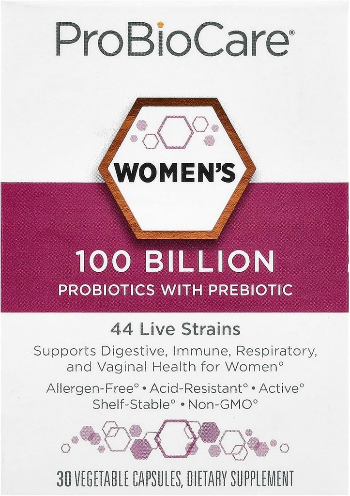 ProBioCareProbiotico per le donne 100 miliardi di CFU, Supporta Digestivo, Immune & Gut Salute promuove il bilanciamento sano del microbiome e l'assorbimento nutriente (30 capsule vegetali)