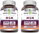 Incredibile formula MSM (metilsulfonilmethane) Supplemento | 2000 Mg Per Serving | Capsule | Non-GMO | Gluten Free | Made in USA (2 Pack, 120 Count)