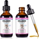 Collage per gatti, gocce liquide del collagene del gatto con Biotina, MSM & Ginger Digestive & Immunity Support, Itch Relief, Skin & Coat e Joint Health, Cat Supplement 60ml -2pcs