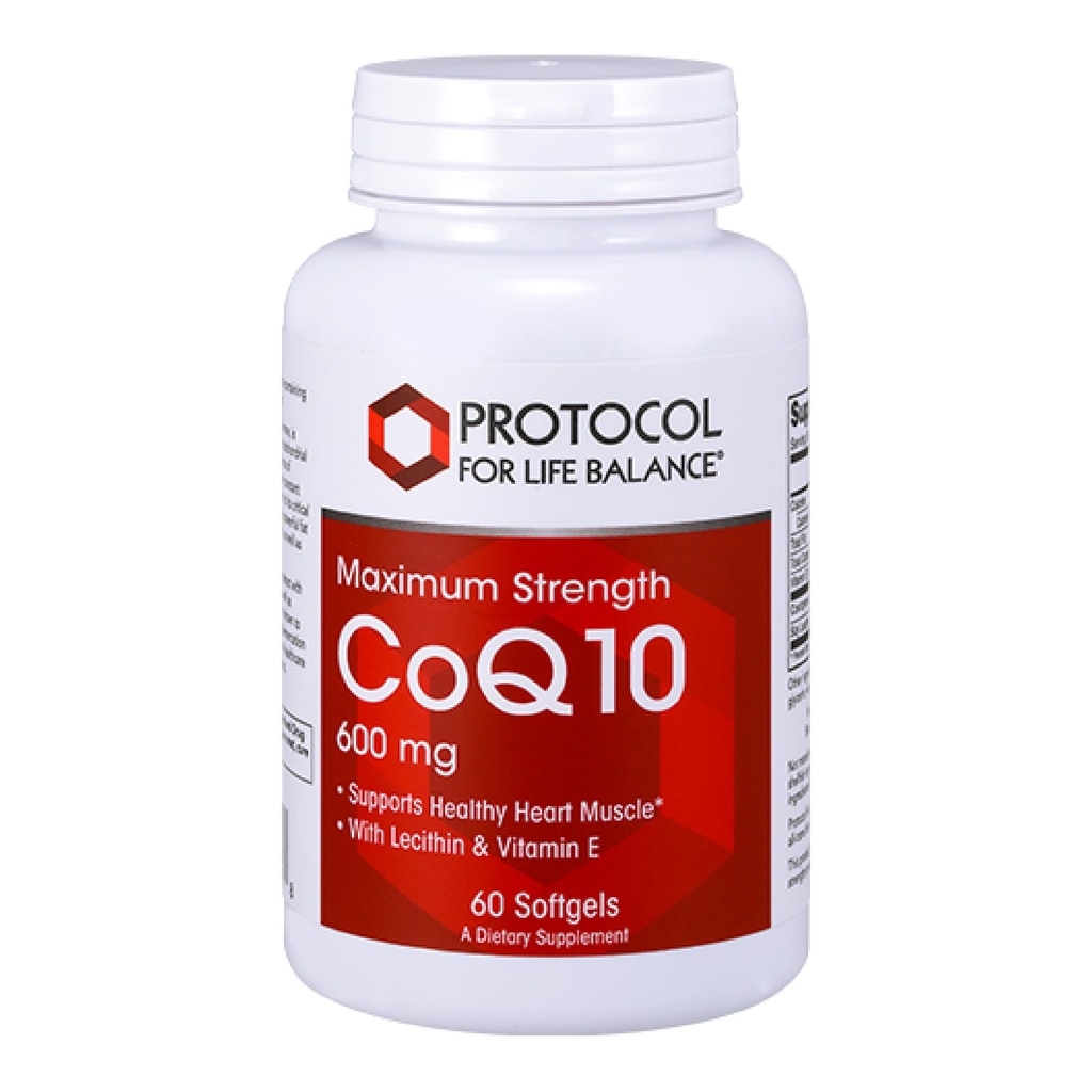 PROTOCOLLO PER LA VITA BALANCE CoQ10 600mg - con Vitamina E & Soy Lecithin - CoQ10 Supplemento - Halal & Egg Free - 60 Softgels