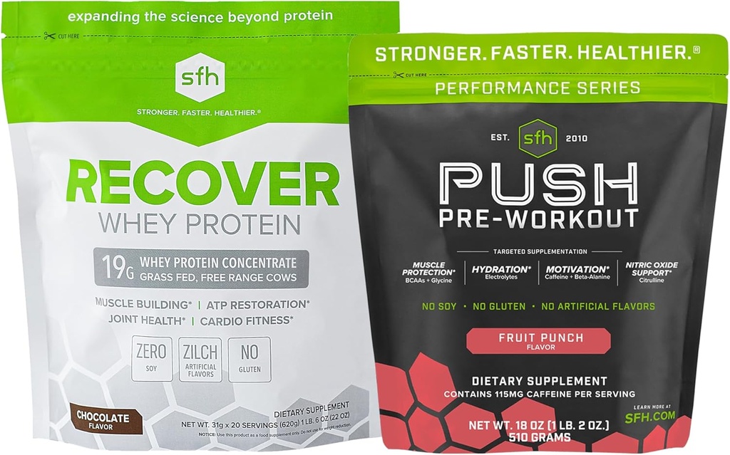 SFH Pre e post allenamento Bundle | Push Fruit Punch Bag + Recover Chocolate Bag