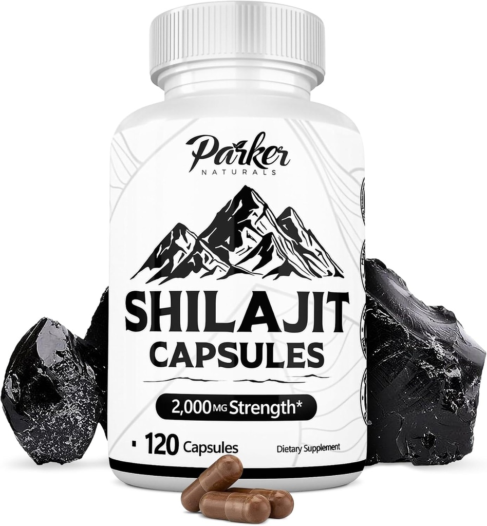 Puro Himalayan Shilajit capsule, 2000 mg di resistenza Shilajit Resina e acido Fulvico supplemento, Vegan e senza glutine capsule, 120 conte