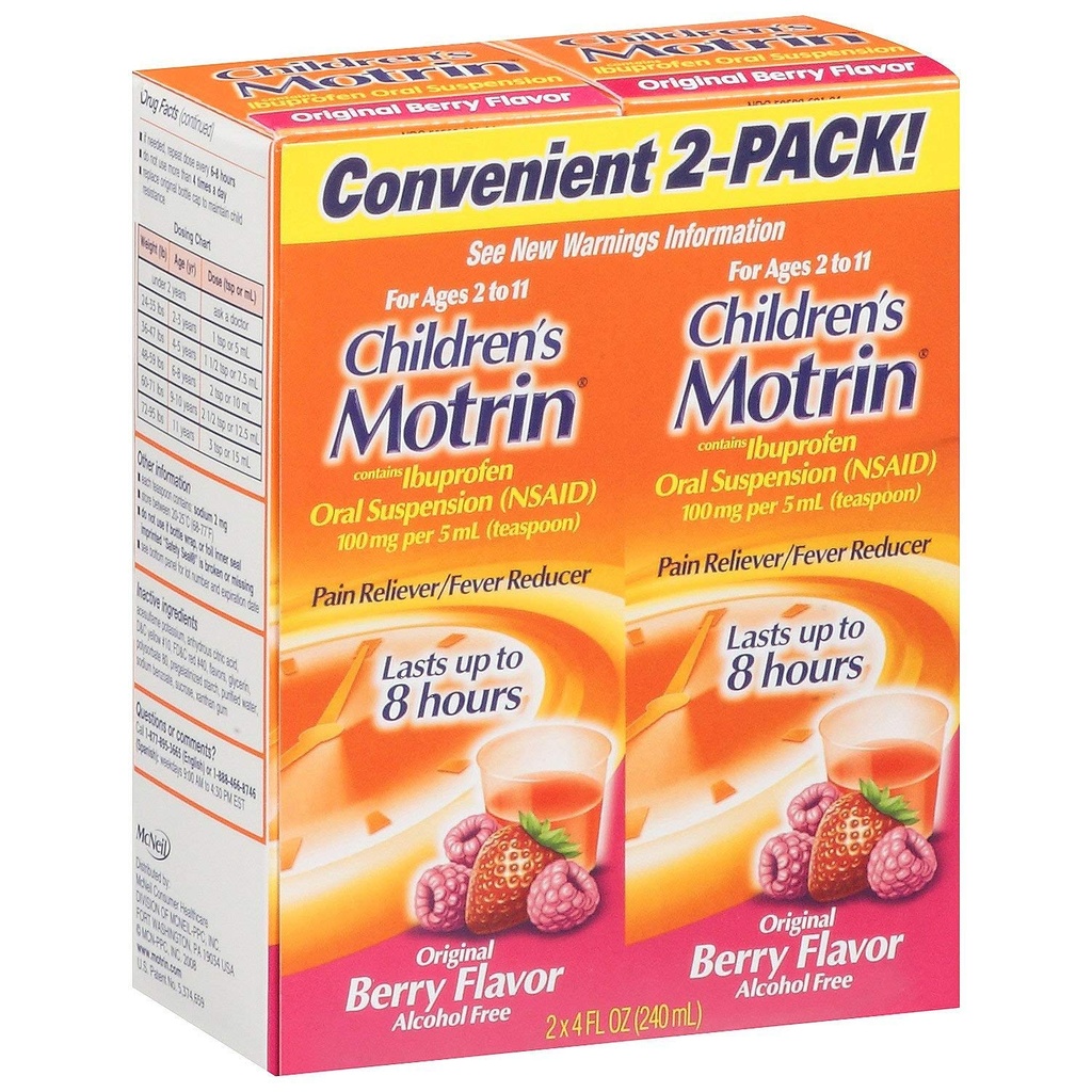 Motrin Bambino Berry Liq Dimensioni 4 Ounce Fluid, Confezione da 6