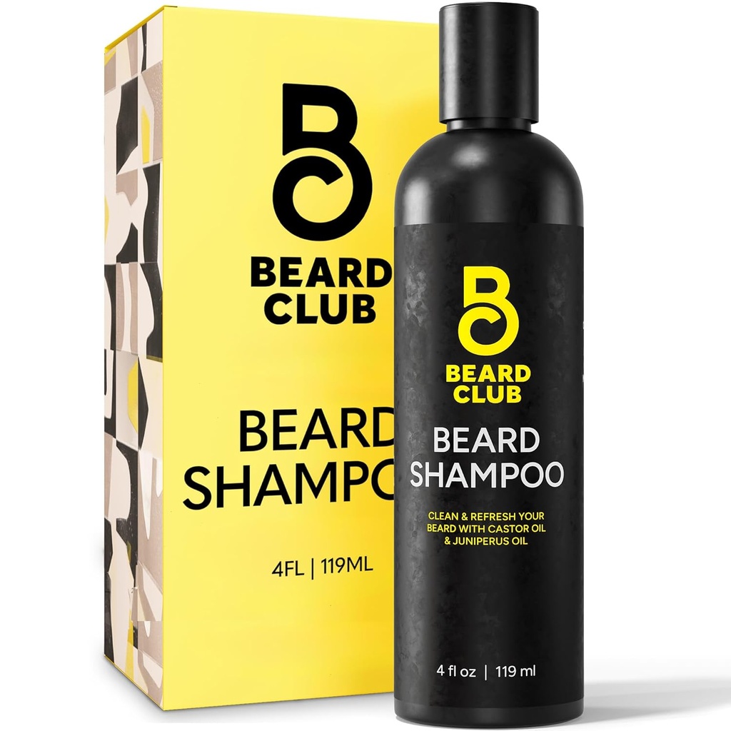 The Beard Club Original Premium Beard Shampoo - Natural & Nourishing Formula per capelli morbidi, puliti e sani - Gentle on Skin - Sulfate & Paraben Free - 4 fl oz