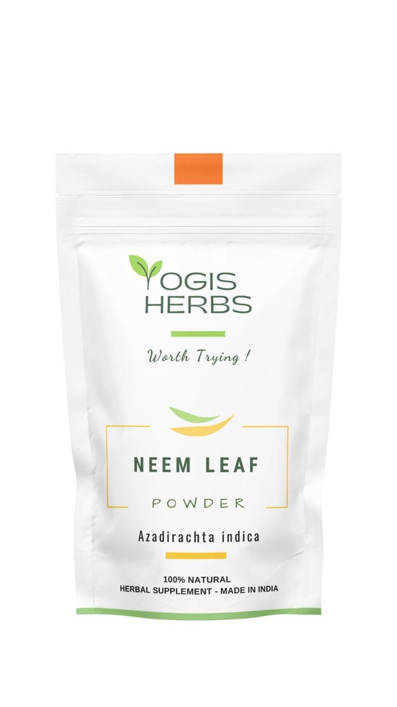 YOGIS HERBS Neem Leaf Powder – Pure Azadirachta Indica per la disintossicazione, il supporto immunitario e la pelle chiara – 100% Natural Herbal Supplement (1 Lb)
