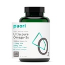 Puori Omega 3 Fish Oil Supplement - Ultra Pure & Burpless Wild Caught Fish Oil con 2000mg Omega 3 acidi grassi, 1250mg EPA & 500mg DHA Supporta cuore, cervello e salute degli occhi - Certificato IFOS - 120 Softgels