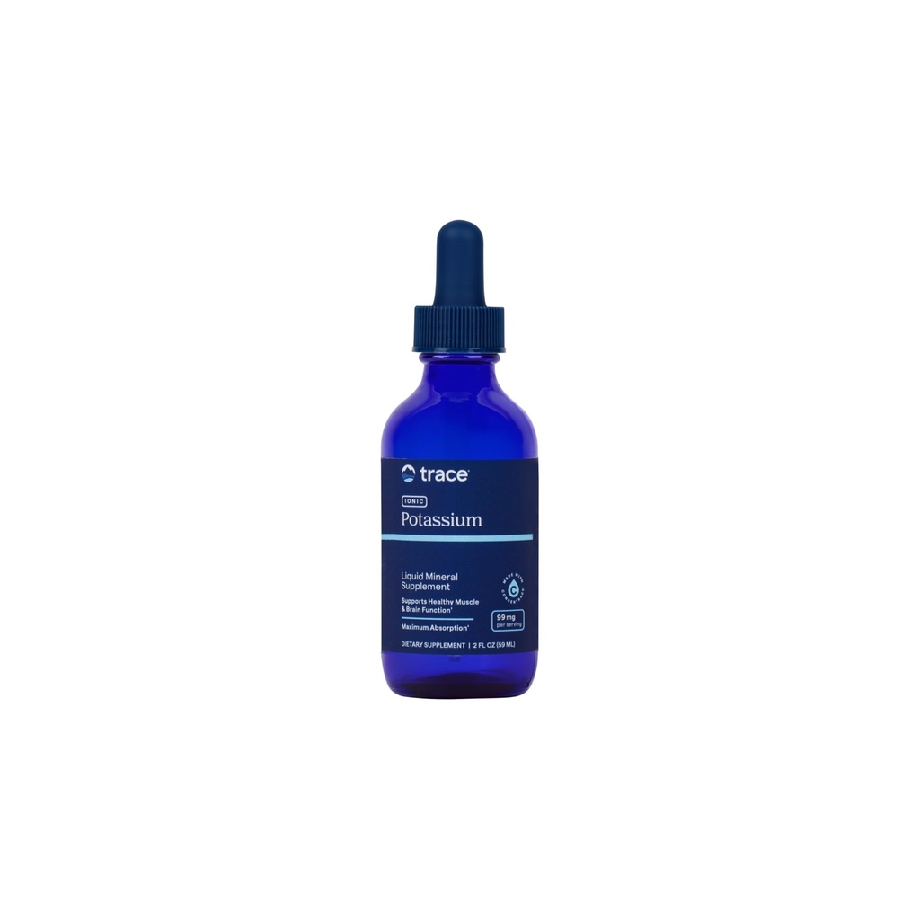 Minerali di Trace Potassio Ionica - Supplemento di potassio liquido per la funzione sana del cervello e del muscolo - Supporto di nervi - Assorbimento facile - Vegan - Non-OGM - Non aromaed - 2 fl oz (32 Serve)