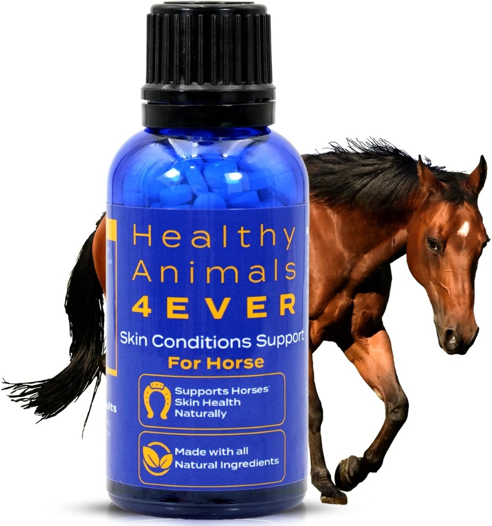 HA4E - Sostegno alle condizioni della pelle di cavallo - aiuta a prevenire la dermatite, la pioggia e il bruco - supplemento naturale altamente efficace, omeopatico - 300 Tavole