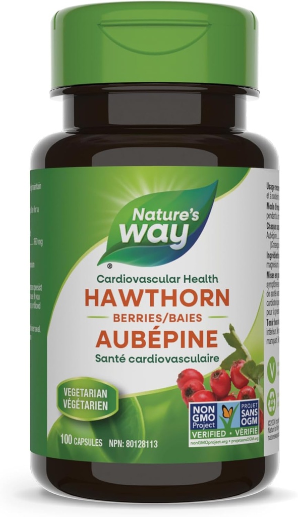 Via della natura Hawthorn Berries, Salute cardiovascolare, 100 capsule vegetariane