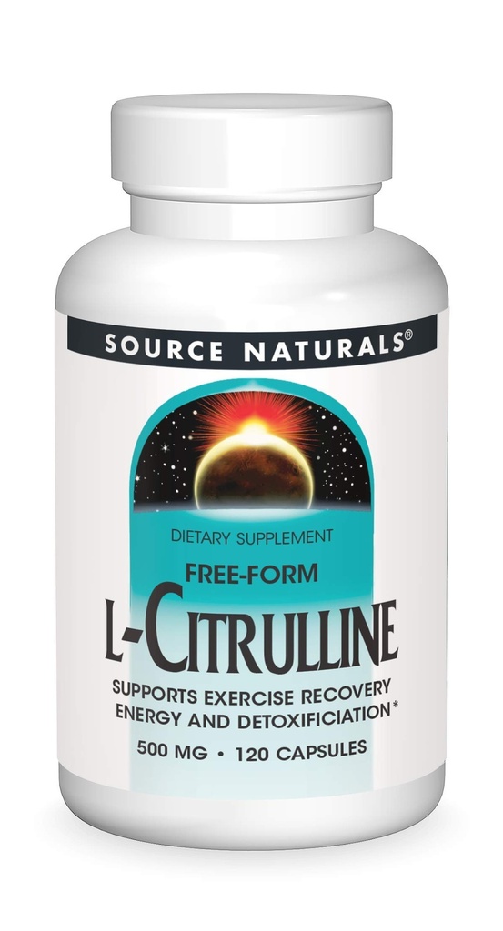 Fonte Naturals L-Citrulline - Supporta il recupero di esercizio, l'energia e la disintossicazione*, 500 mg - 120 capsule