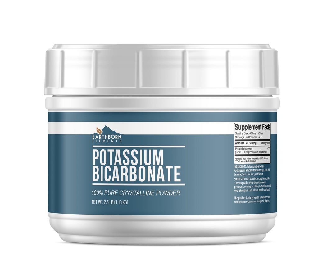 Elementi terrestri Bicarbonato di potassio (2,5 lb), Tubo senza miscela, Pure & Undiluted