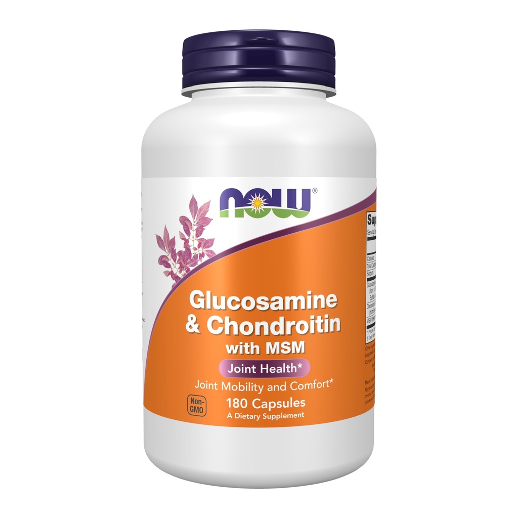 NOW Foods Glucosamine 1.1g, Condroitina 1.2g, con MSM 300mg, 180 capsule (pacchetto di 2)