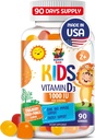 SUNNY SAM Vitamina D3 Gummies 1000 IU per Bambini &amp; Adulti - Cuciture di Supporto Immune con Aroma Naturale - Vegetariano, Supporto Immune senza Gelatina Vitamine per Bambini